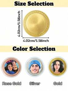Customizable Photo Commemorative Coin, Suitable For Home Collection, Valentine's Day, Graduation Season, Holiday And Anniversary Gifts - Multicolor - View 3