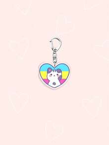 1/7pcs Original 2D Acrylic Keychain Heart Rainbow Cute Cat Cartoon Character Theme Pendant, Colorful Hand-Drawn Style Girls Acrylic Keychain & Bag Charm, Return World Tour Concert Merchandise, Fan Merchandise Casual Party Acrylic Keychain Phone School Souvenir Gift Bag Charm All Seasons Company Event Commemorative Gift For Girlfriend - Multicolor - View 10