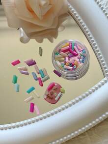 1 Bottle Mini Nail Art Seed Beads With Holes, Colorful Micro Beads, Simple Versatile All-Match Accessories Nail Charms - 彩色 - 查看 24