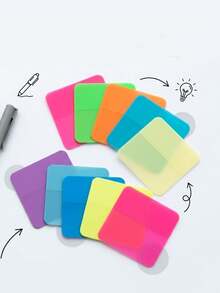 160 Hojas de Notas Adhesivas Transparentes, 8 Paquetes de Color Aleatorio PET Autoadhesivo Bloc de Notas, Notas Translúcidas para Lectura y Resaltado, Regreso a la Escuela - Multicolor - Ver 6