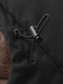 Men's Winter Casual Daily Stand Collar Detachable Hooded Fleece Jacket - Black - View 8