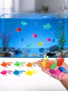 1/10/20 piezas Decoraciones de Peces Flotantes de Plástico Realistas y Móviles para Acuario, Decoración de Tanque de Peces, Juego de Recuerdos para Fiestas, Paquete de Regalo de Surtido de Peces, Adecuado para Regalos de Estanque de Peces Dorados Flotantes de Plástico Escolar - Multicolor - Ver 3