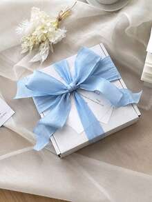 4cm Goddess/Mother's Day/Valentine's Day Ruffled Satin Ribbon, High-Grade Elastic Ruffled Bubble Pleated Woven Satin Ribbon, Suitable For Cake, Birthday Box Packaging, Gift Wrapping, Ribbon Weaving Tie, Can Be Used For Cake Packaging, DIY Bows, Bouquet - Multicolor - View 7