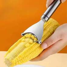 Stainless Steel Corn Sheller Corn Slicer Peeler Household Kitchen Corn Cutter Fishing Corn Peeler Practical Kitchen Tool Fruit Vegetable Small Tool Serrated Corn Sheller Peeler Corn Cob Scraper Grater Sheller Cutter - Multicolor - View 3