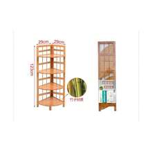 One Bamboo Corner Shelf/Rotating Shelf. Made Of Bamboo, It Offers Convenient And Space-Saving Storage. Multiple Tiers Are Available. Suitable For Various Settings Including Living Room, Bathroom, And Bedroom. - View 7