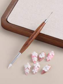 Dual-Ended Nail Art Brush, Multi-Function Silicone Glue Mixing Stick, Dual-Ended Multi-Function Nail Art Brush, 2-In-1 Nail Art Tool, Nail Art Brush For Carving And Glue Adjustment, Suitable For Nail Design And Nail And Toe Care - Multicolor - View 8
