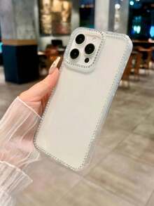 CteGlodrix Transparent All-Around Rhinestone, Camera-Edge Rhinestone Fashionable And Personalized Phone Case, Suitable For 17 Pro Max / 16 / 15 / 14 / 13 / 12, Flexible And Non-Slip Protective Case - Clear - View 4
