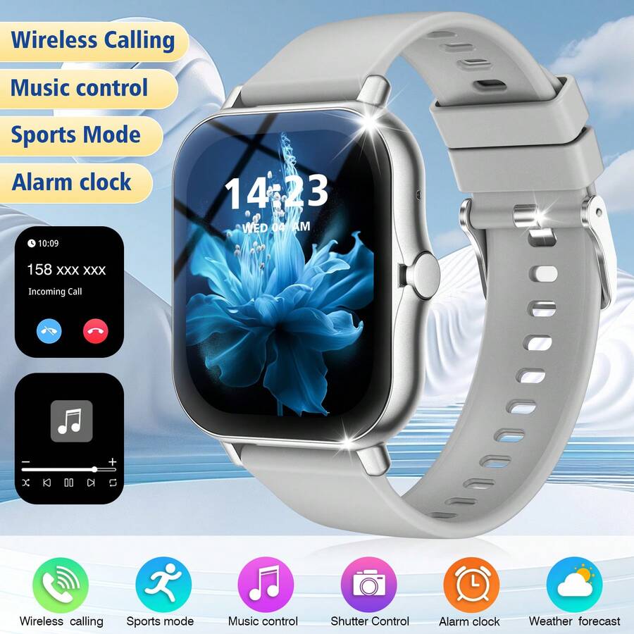 2026 New 1.83-Inch HD Full Touch Screen Smart Watch, Unisex, Supports Phone Dialing/Answering, Pedometer, Calorie Counting, Multiple Sports Modes, Message Notifications And Call Alerts, Multi-Functional Smart Watch, Sports Smart Watch, Compatible With Android/IOS Systems