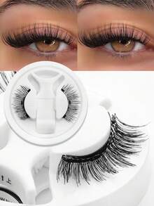 Waloshow Magnetic False Eyelashes With Applicator, Portable Natural Look Magnetic False Eyelashes, Upgraded 2/3 Magnetic Design For Easier Application, Easy To Wear And Remove (Magnetics B) - Black - View 13