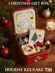 1pc/3pcs/Random Tin Box Festive Gift Box Wedding Candy Jar Wedding Favor Box Party Gift Packaging Easter Halloween Christmas Holiday Gift Box Souvenir Box Small Gift Jewelry Headwear Storage Box - Multicolor - View 6