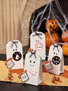 500/5pcs Pink Halloween Sticker Roll, Ghost And Pumpkin Stickers, Suitable For Water Bottles, Laptops, DIY Crafts Stickers, Self-Adhesive Vinyl Stickers, Party Decoration, Beautiful Sticker Roll, Self-Adhesive Seals, Suitable For Scrapbooking, Cards, Envelopes, Handmade Gifts, Party Supplies And Decorative Stickers - Multicolor - View 5