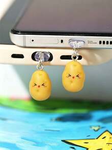 1/2pcs Potato Style Dust Plug, Cute Food-Inspired Cartoon Design, Exquisite Fresh Sweet Adorable Resin Accessory Pendant, Suitable For Spring And Summer Decoration, Phone Tablet Earphone Kindle Charging Port Interface Decoration, Silicone Transparent Dust Plug, Suitable As A Small Gift, Phone Charging Port Waterproof Moisture-Proof Dust-Proof, Compatible With IPhone Lightning/Type-C, Protects Charging Port Securely And Doesn't Fall Off - Multicolor - View 9