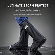 Pair Unisex Anti-Slip Waterproof Rain Overshoes, Thickened Sole Wear-Resistant Shoe Covers For Daily Use(Style & Color Sent Randomly) - Multicolor - View 2