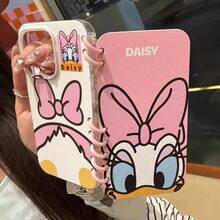 Disney Minnie, Mickey, Donald, Daisy Notebook Style Phone Case, Cute Couple 3D Flip Design Shockproof Phone Case, Compatible With IPhone 11/12/13/14/15/16/17, Pro, Pro Max, Plus - Pink - View 24