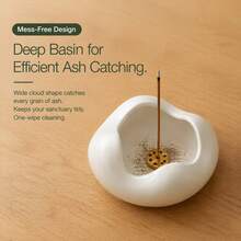 Minimalist Asymmetric Cloud Ceramic Incense Burner | Modern Line Incense Holder - Cloud-shaped Incense Holder - View 3