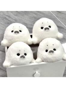 1pc Cute Grey Seal Plush Doll, Soft Stuffed Animal Doll, Desktop Decor, Home Decor, Car Decor, Stress Relief Doll, Holiday Gift - Multicolor - View 2