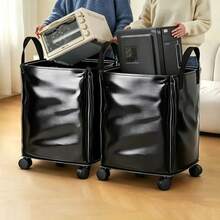 1pc Rolling Laundry Basket, Minimalist PE Material, Large Capacity Storage Bin, Outdoor Travel Basket, Shopping Basket, Wear-Resistant Scratch-Resistant Storage Basket, Moving Packing Organizer Basket, Suitable For Shopping, Suitable For Dirty Clothes Storage, Suitable For Home Clothes And Pants Storage - Multicolor - View 8