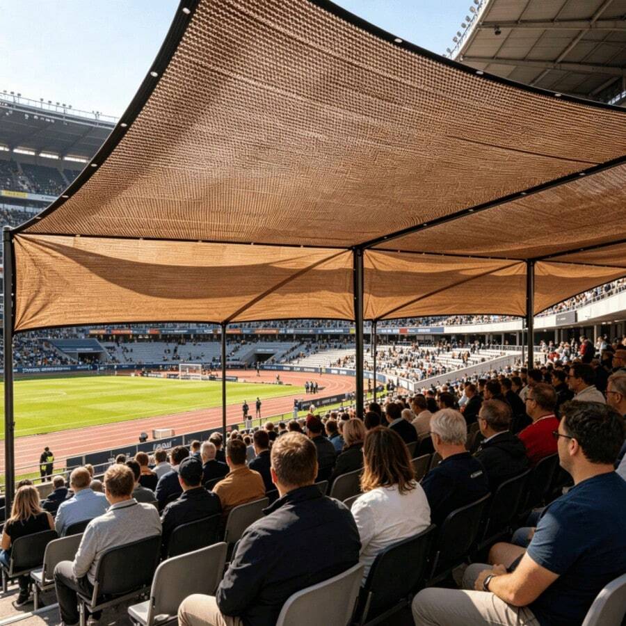 1pc Multi-Size Brown Sunshade Net, Suitable For Various Outdoor Locations, Space-Saving Storage, Easy Installation, Can Be Used For Parking Lots, Swimming Pools, Outdoor Restaurants And Other Places For Sun Protection - Multicolor - View 1