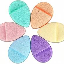 6pcs Facial Sponge Set, Colorful Cleansing Puffs For Daily Face Washing, Soft Reusable Makeup Remover Pads And Exfoliating Pads With Mud Mask Applicator - Multicolor - View 5