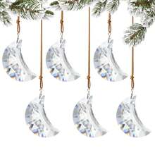 6PCS Crescent Moon Rainbow Suncatcher Pendants With Rings, Faceted Hanging Ornaments For Window, Home, Garden, DIY Crafts & Boho Decor - 6pcs 50mm Half-moon - View 11