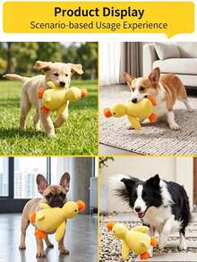 1pc Dog Squeaky Toy, Duck With Squeaker, Durable Chew Toy For Pets Who Love To Chew, Interactive Duck Comfort Toy, Suitable For Puppy Teething, Machine Washable Pet Toy, Dog Toy Companion Duck, Durable Chew Squeak Boredom Relief Toy For Small And Medium Dogs - Multicolor - View 5
