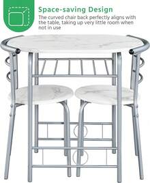 Tavolo & Sedie da pranzo Set - Bianco - Visualizzare 8