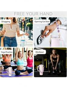 1pc Floral Water Bottle Handle Strap, Adjustable Universal Cup Holder, Cup Accessory, Water Bottle Lanyard, Water Bottle Decoration, Vibrant Floral Shaped Portable Straw Strap, Suitable For 20 To 40 Oz Sports Cups, Suitable For Fitness, Camping And Outdoor Activities - Flower Handle - View 6