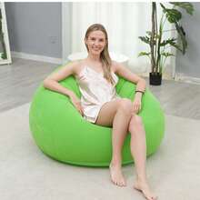 1 pieza Silla puf moderna de PVC gris, sofá inflable grande y holgado, sin relleno, apto para asientos de sala de estar interior y exterior - Multicolor - Ver 3