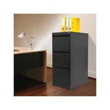 Dokumentenschrank Mit 3 Schubladen, Dokumentenschrank Mit Schloss Und Schlüssel, Multifunktionsschrank, 18,11 * 24,41 * 40,59 Zoll - Schwarz - Übersicht 2
