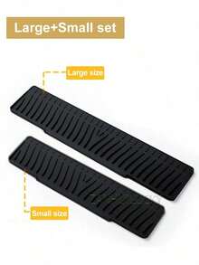 2026 Set Accesorios Antisalpicadura Cocina: Bandeja Goteo + Alfombrilla Secado Utensilios Antideslizante - Traje negro (45cm+58cm) - Ver 1