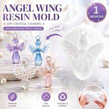 One Silicone Resin Mold For An Angel Pendant, DIY Epoxy Resin, Clay, And Plaster Candle Holder Mold, With Hanging Hole, Suitable For Keychains And Jewelry Making. - Angel Pendant Mold - View 1