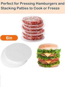 6/8/10/12 Inch 50Pcs Parchment Paper Rounds, Round Baking Sheets Paper, Uses For Cake Baking, Patty Separating, Tortilla Wrapping - White - View 5