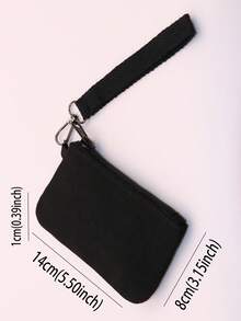 1pc Thickened Coin Purse Handbag Small Wallet Coin Key Card Holder Handheld Bag Portable Bag - Black - View 4