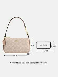 Coach Nolita 19 Shouder Bag for Women,Leather Wristlet Bag Casual Clutch Handbag Purse with Zipper Closure for Daily Shopping Use - Sand Tan - 查看 8
