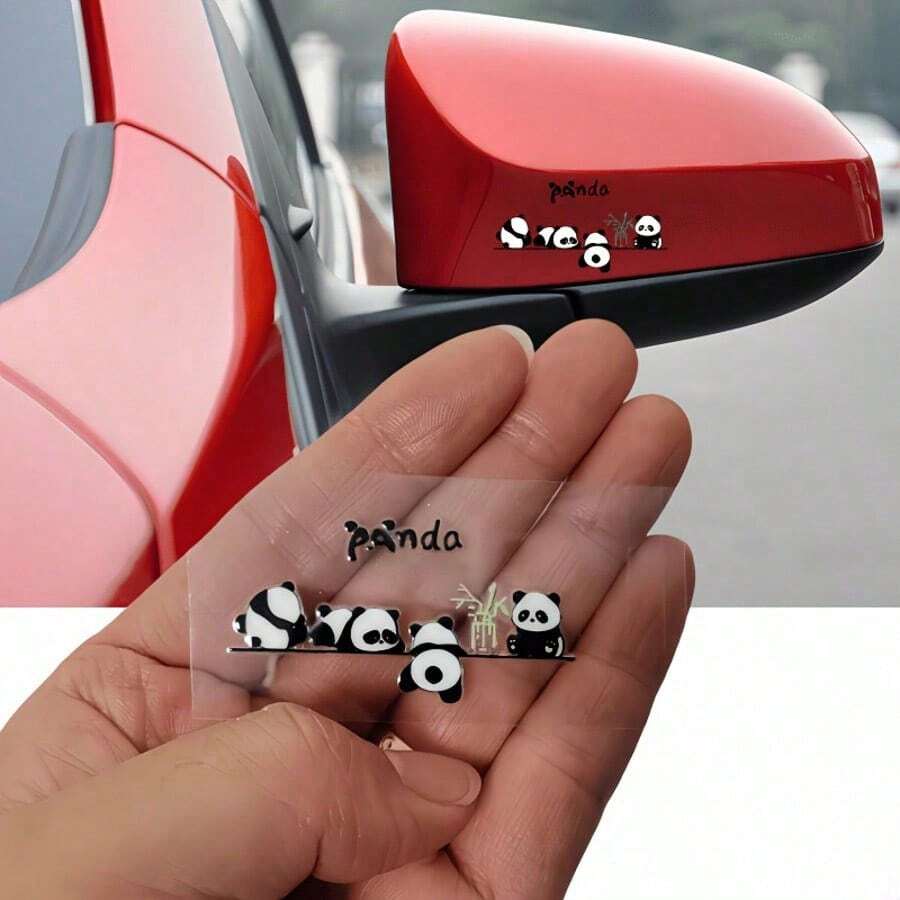Cute Panda Car Stickers, Cartoon Panda Best Friend Decorative Decals, Waterproof Vinyl Stickers, Suitable For Water Bottles, Laptops, Phones, Skateboards, Cute Animal Decorative Stickers - Decorative Stickers - View 1