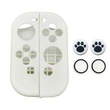 2 piezas Funda protectora + 4 piezas Juego de tapas para joystick, compatible con controles Joy-Con de Switch y Switch OLED, anti-caída, anti-explosión, anti-deslizante, anti-arañazos, anti-sudor, diseño ergonómico que mejora la sensación de control de juego - 2 fundas protectoras + 4 tapas para joysticks - Ver 16