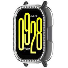 Casing Pelindung Kompatibel dengan Redmi Watch 5 Active / Watch 5 Lite Smartwatch Anti Jatuh Hard PC Pengganti Casing Pelindung Dekorasi Berlian Sintetis Aksesoris Jam Tangan (2 Paket-2) - Transparan/Hitam - View 7