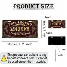 1個復古酒紅金配色2001鋁製冰箱磁鐵 (3.9" X 1.9")，復古廚房冰箱裝飾磁鐵，居家收藏裝飾品 - 1PC - 查看 5