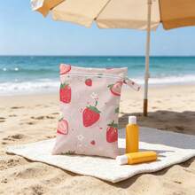 Cute Summer Fruit Print Wet Dry Separation Swimming Bag, Girly Beach & Pool Pouch, Lightweight Travel Storage Organizer - Multicolor - View 3