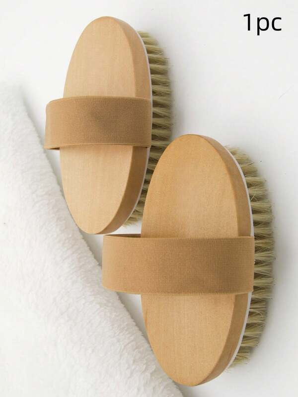 1pc Body Exfoliating Bath Brush, Soft Body Massage Brush, Suitable For Shower, Storage Bag, Organizer, Storage, Hair Clip