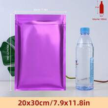 50/100個可重複密封鋁箔袋，啞光彩色紅色Mylar袋，附平面拉鍊鎖，適用於食品儲存袋、糖果餅乾零食、口紅、珠飾、零售包裝、情人節節日婚禮派對禮品用品 - 彩色 - 查看 110