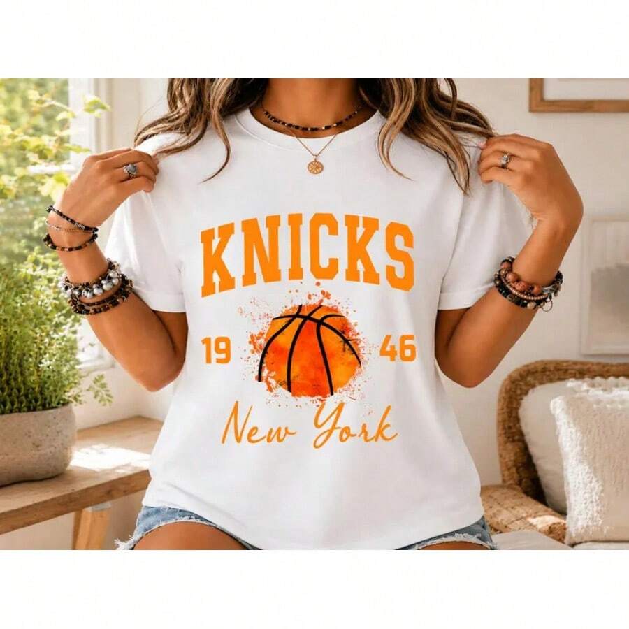 Camiseta de baloncesto de Nueva York, camiseta para fanáticos del baloncesto, regalo retro con el espíritu del equipo de baloncesto, camiseta de los Knicks de Nueva York, camiseta vintage de - Blanco - Ver 1