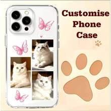1pc TPU Space Puff Case DIY Customized Font Phone Case, Name Phone Case, Eternal Phone Case, Heart Phone Case, Autumn/Winter Phone Case, TPU Protective Cover, Halloween, Christmas, Anniversary Gift, Valentine's Day Gift, Birthday Gift, Wedding Gift, Mother's Day, Father's Day, Best Friend Gift, Gift For Mom/Dad, Gift For Boyfriend/Girlfriend, Compatible With Apple 17 16 ProMax/16 Pro/16 Plus/16/15 ProMax - Clear - View 1