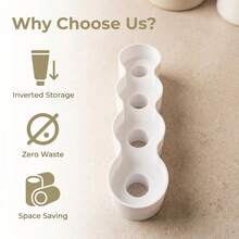 Cylindrical Partition Storage Box, Household Small Tool Storage For Kitchen Cylindrical Storage Container - White - View 2