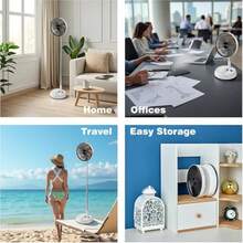 Remote Control Telescopic Folding Standing Fan USB Rechargeable, 5400mAh Battery Portable Outdoor Camping Fan 180°+90° Oscillation 8 Inch Desk Fan - Desk Fan - View 9
