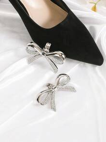 Removable Metal Shoe Buckle Rhinestone Decor Accessories For Sandals, Shoe Repair Parts, Shoe Upper Embellishments - Silver - View 6