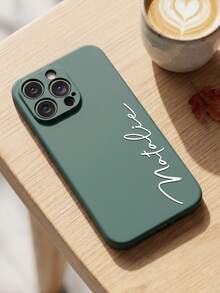 個性化客製化姓名字母手機殼，適用於 iPhone 17 16 15 14 13 12 11 Pro Max 17 Air，奢華液態矽膠軟質 DIY 刻字禮物，防震保護套，適用於 Galaxy S26 S25 S24 S23 S22 S21 Ultra Plus A56 A55 A54 A53 A16 A15 A14 A35 A34 5G - 綠色 - 查看 3