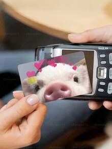 1pc Heart-Shaped Piglet Pattern Credit Card Sticker, Cute Pet Party Birthday Gift, PVC Material Anti-Fingerprint Anti-Scratch Durable, Suitable For Men, Women, Couples, Decorate Debit/Credit Cards, Campus Cards, Transportation Cards - Type a - View 8
