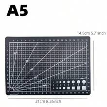 A3 A4 A5 Size Single-Sided Printed Desktop Multi-Function Black Cutting Mat, DIY Craft Cutting Pad - Black A5 - View 2