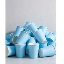 10/20/50/100pcs Blue Disposable Paper Cups, Party Cups, Coffee Cups, Tea Cups, Cold Drink Cups, 9oz Capacity, Suitable For Cold And Hot Drinks, Milk Tea, Water, Coffee, Tea, High Quality Reusable, Suitable For Home Use - Blue - View 4